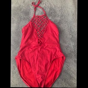 One piece plus swimsuit